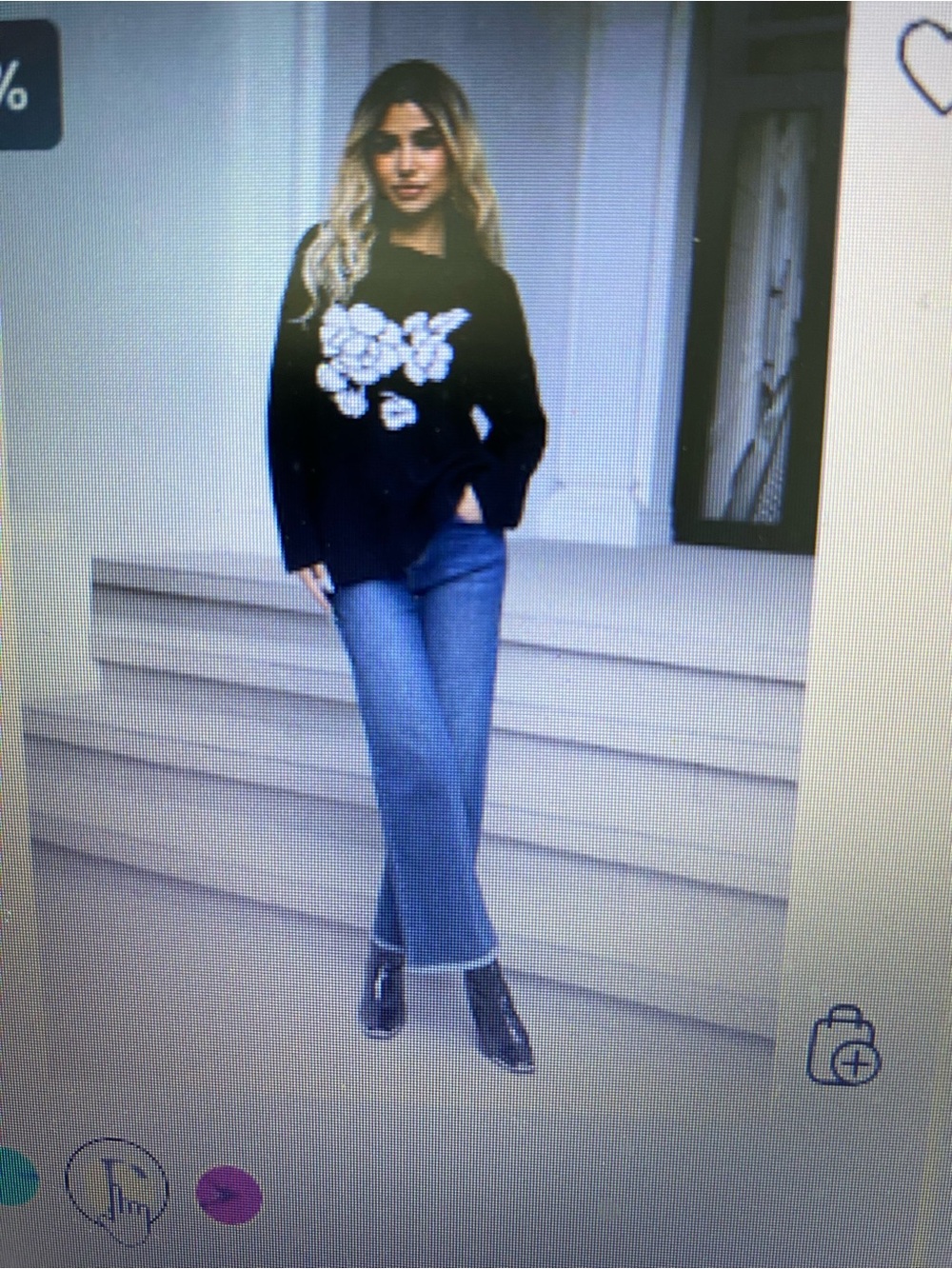 Black Floral Turtleneck Sweater - NWT from the shopping channel size XL now 10.0